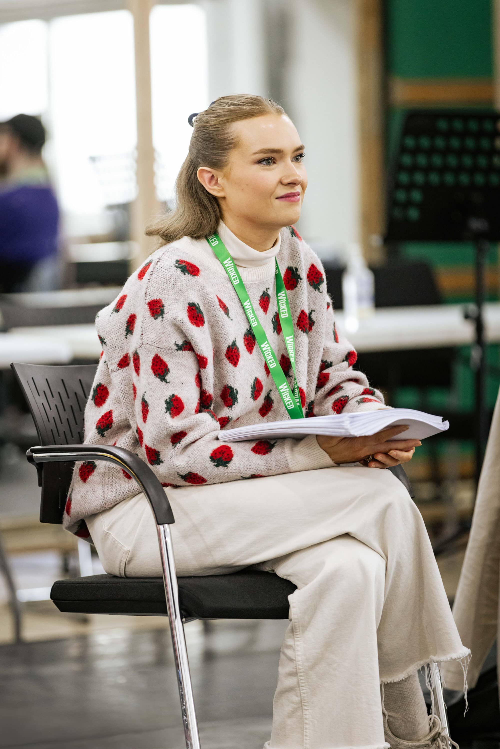 Megan Gardiner in Wicked Tour rehearsals, photo by Mark Senior