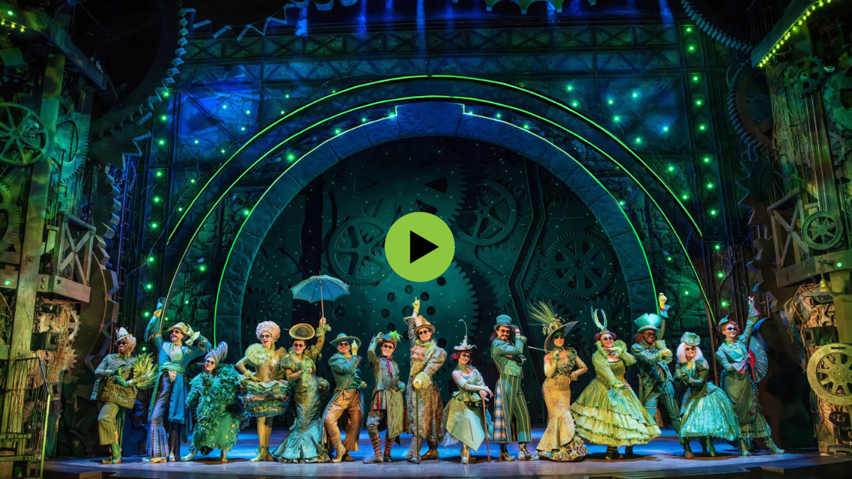 Video still of Wicked UK cast on stage